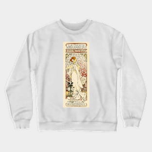 SARAH BERNHARDT Paris Theater Poster Art Nouveau by Alphonse Mucha Crewneck Sweatshirt